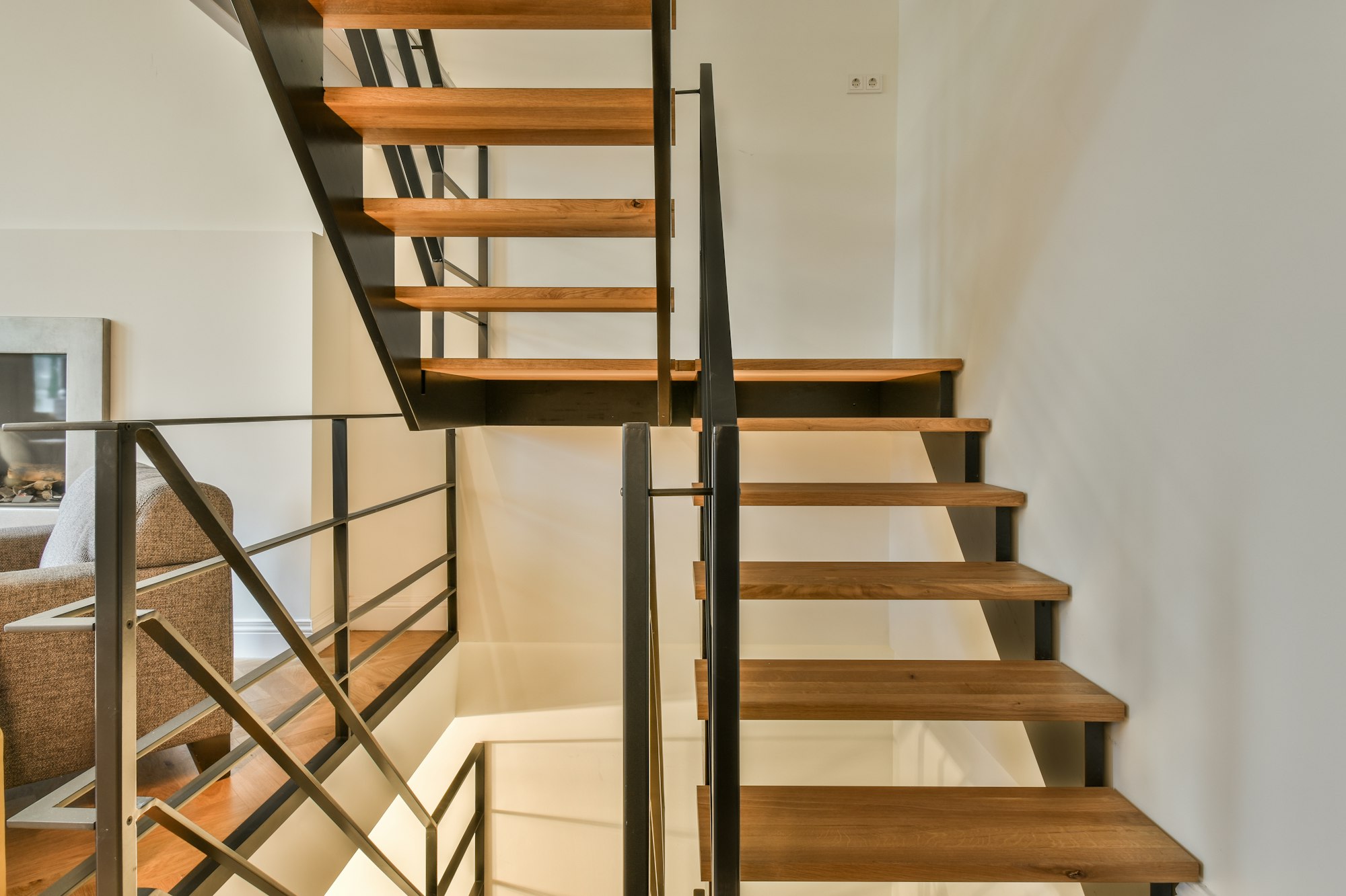 Spiral staircase in modern house